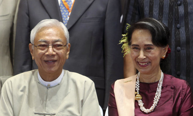 Myanmar’s president, a close friend of Suu Kyi, retires