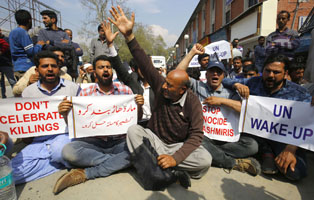 Er Rasheed holds protest sit-in against civilian killings