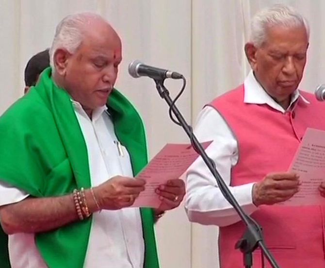Yeddyurappa sworn in as Karnataka chief minister