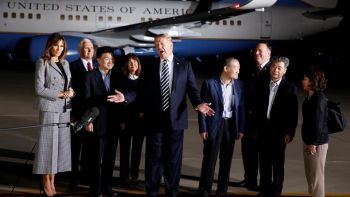 Trump personally welcomes 3 Americans freed by North Korea; thanks Kim Jong-un