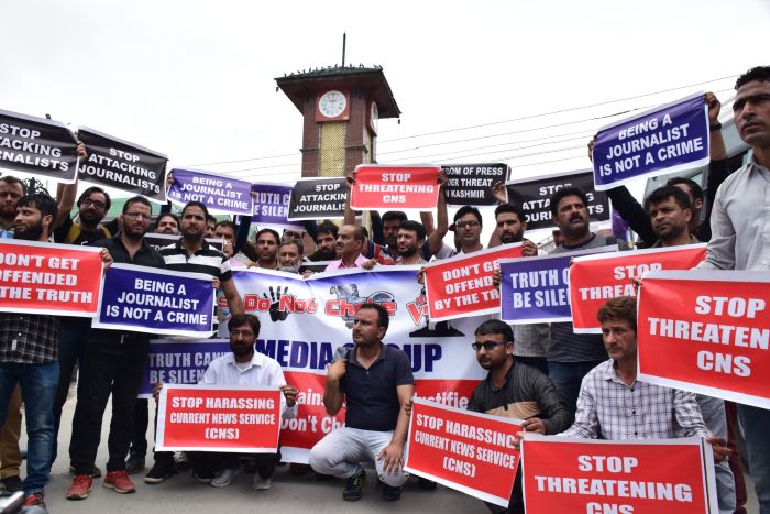 CNS stage protest in Srinagar, Jammu against registration of FIR