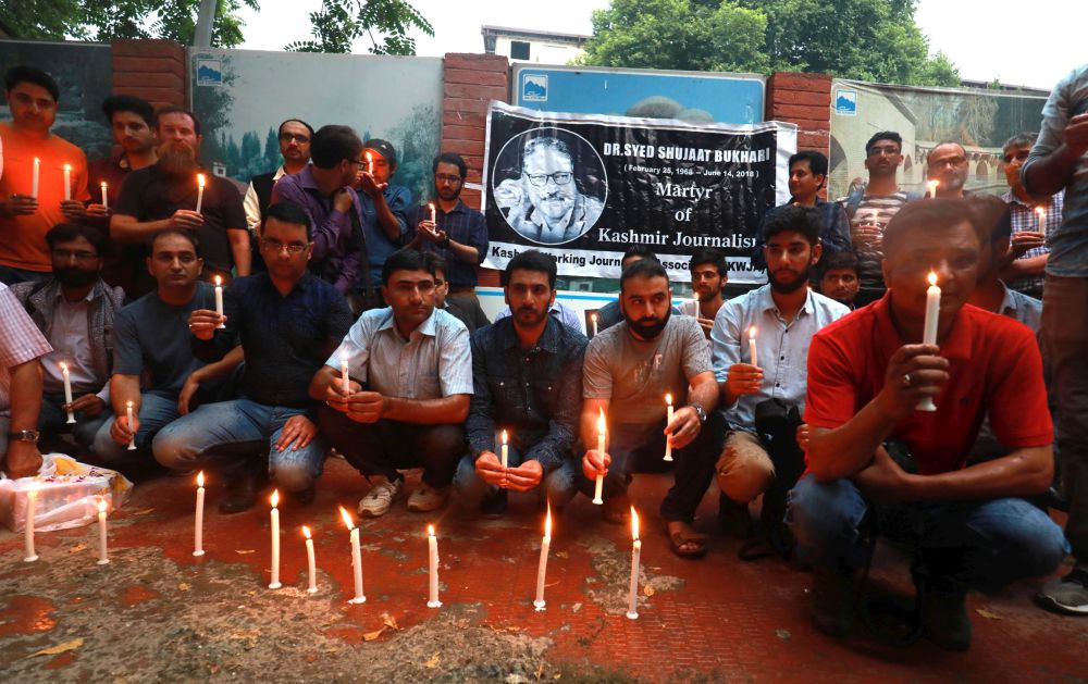 A peaceful candle-light vigil was organised by the journalists outside Kashmir Press Club…