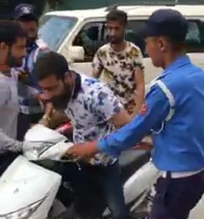 Two involved in assaulting traffic police party arrested