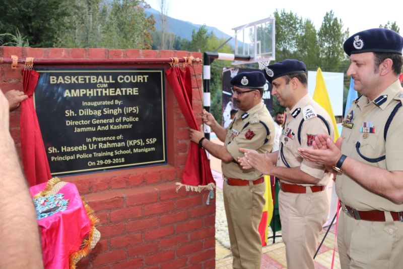 DGP visits Police Training School Manigam; inaugurates Basket Ball Court, Amphi Theater