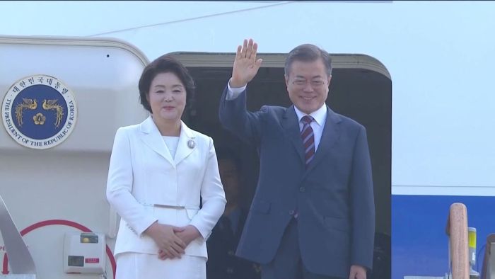 S Korean leader arrives in Pyongyang for summit
