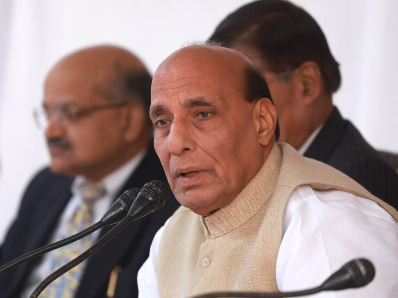 Talks, Yes; Terror, No: Rajnath Singh
