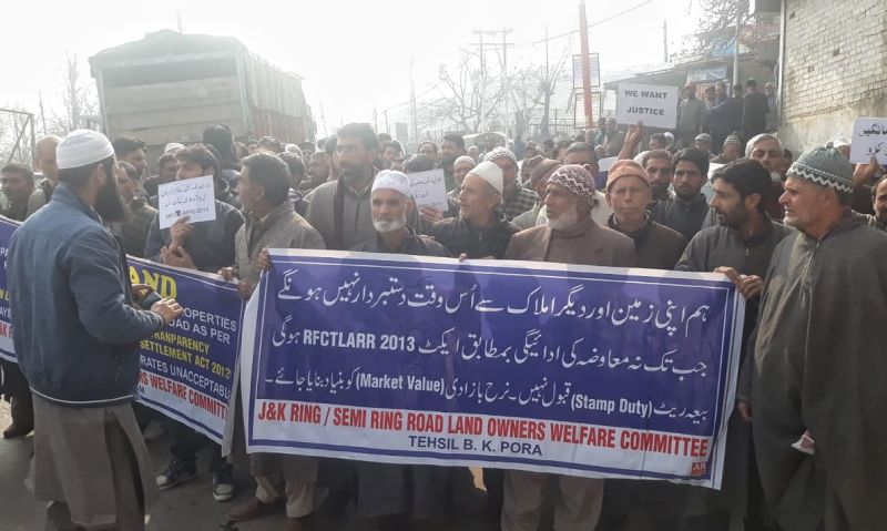 Land owners in Budgam demand fair compensation