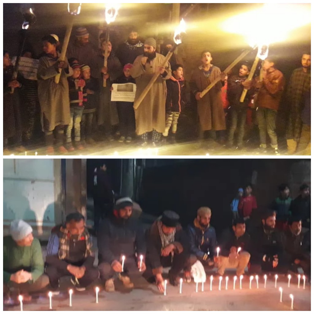 JKLF holds candlelight protests at Chattabal, Anchar, Nasrullahpora