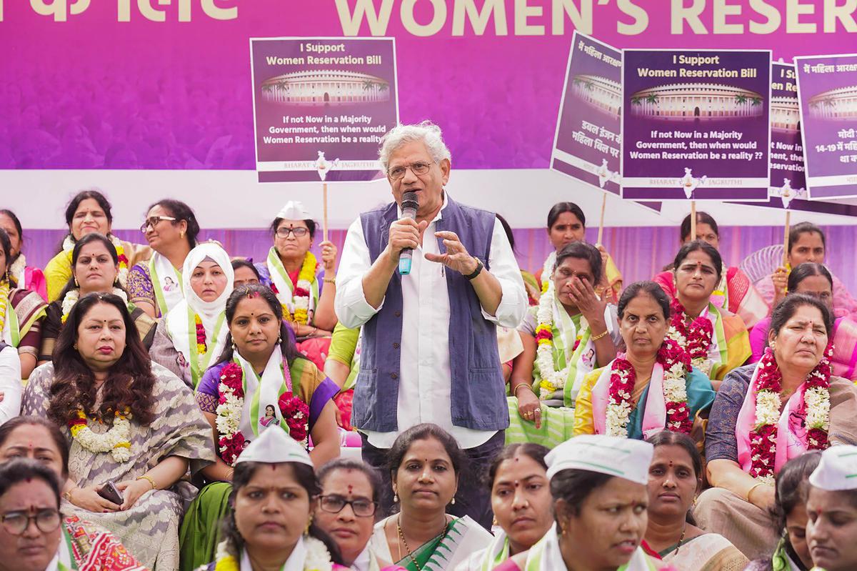 Women’s Reservation Bill: BRS leader Kavitha leads hunger strike demanding its passage in this Budget session