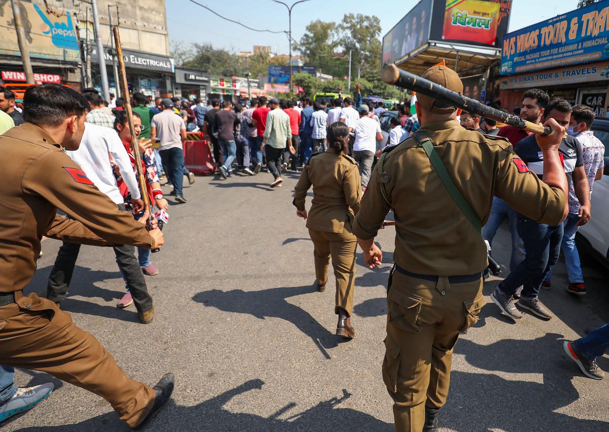 Protesting job aspirants baton-charged, several detained in Jammu