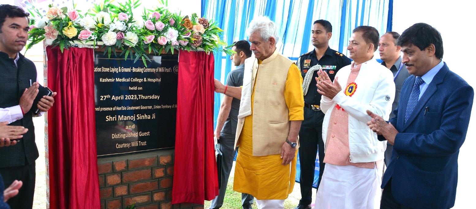LG lays foundation stone of Kashmir Medical College & Super-Speciality Hospital