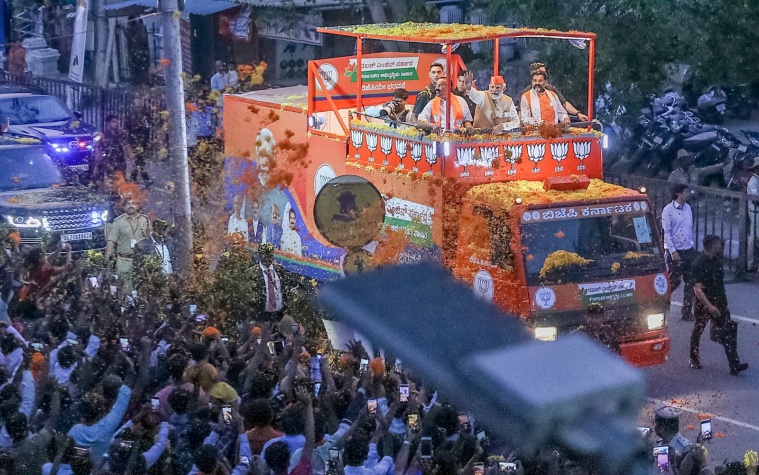 PM Modi takes out mega roadshow in Bengaluru