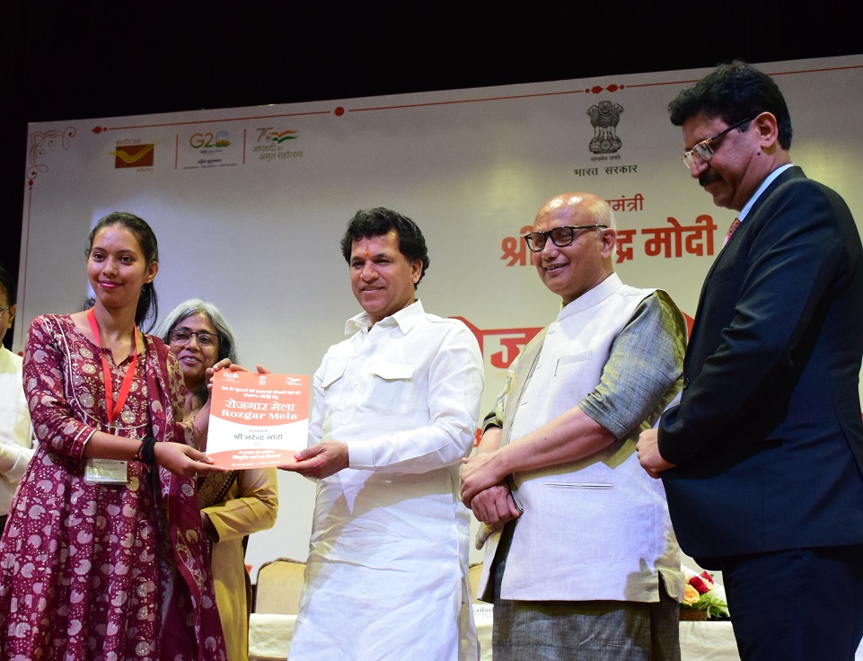 Union MoS presents appointment letters to youth during Rozgar Mela at Jammu