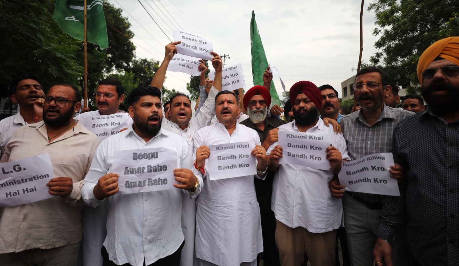 PDP protests against selective killings by terrorists in Kashmir