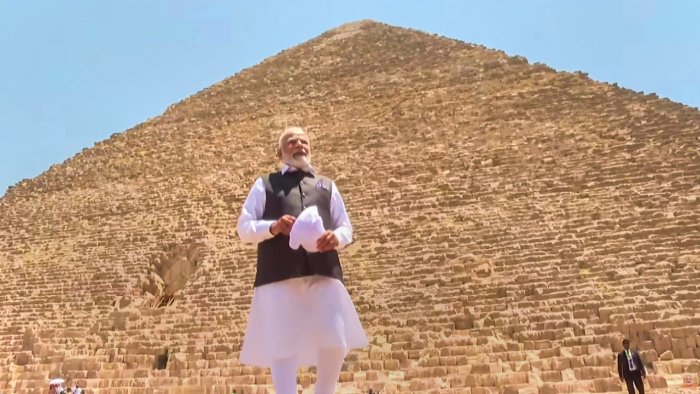 PM Modi tours Egypt’s iconic Pyramids