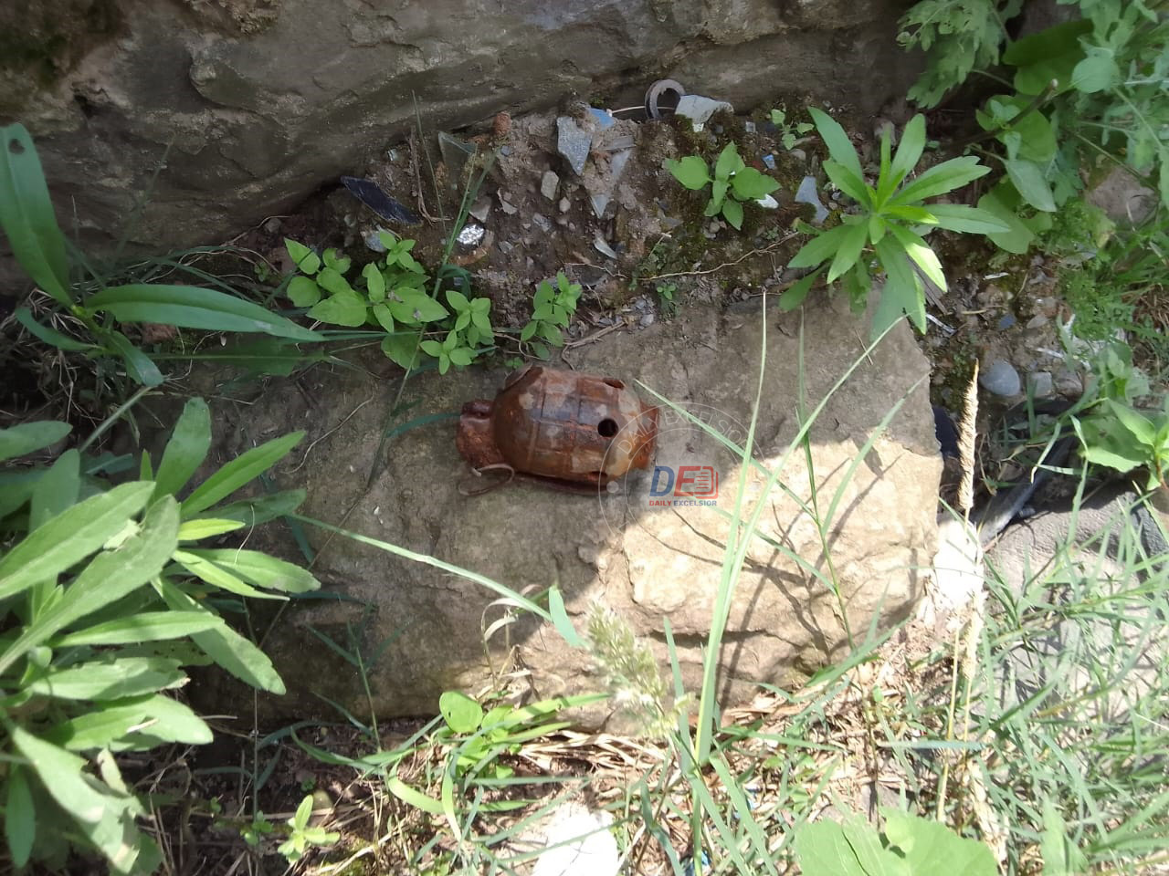 Rusted anti-tank mine, grenade found