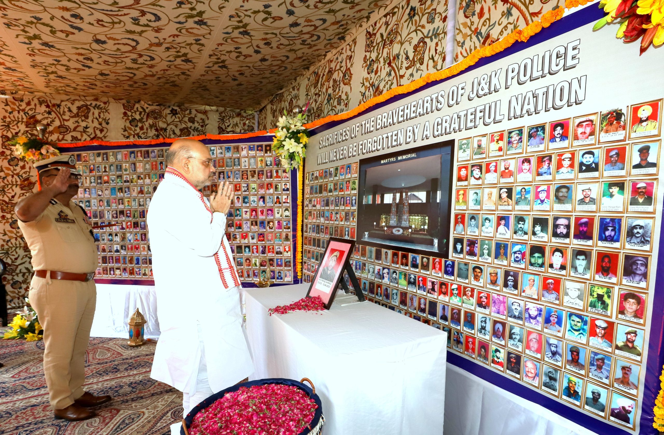 Home Minister lays foundation stone for ‘Balidaan Stambh’ in Srinagar; hands appointment letters to kin of slain cops