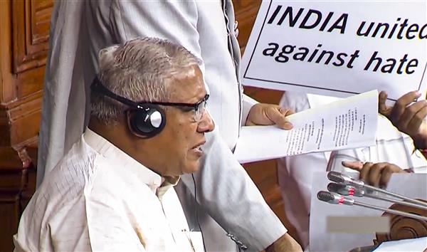 ‘INDIA’ placards appear in Lok Sabha for first time, opposition alliance to stage joint dharna on Monday
