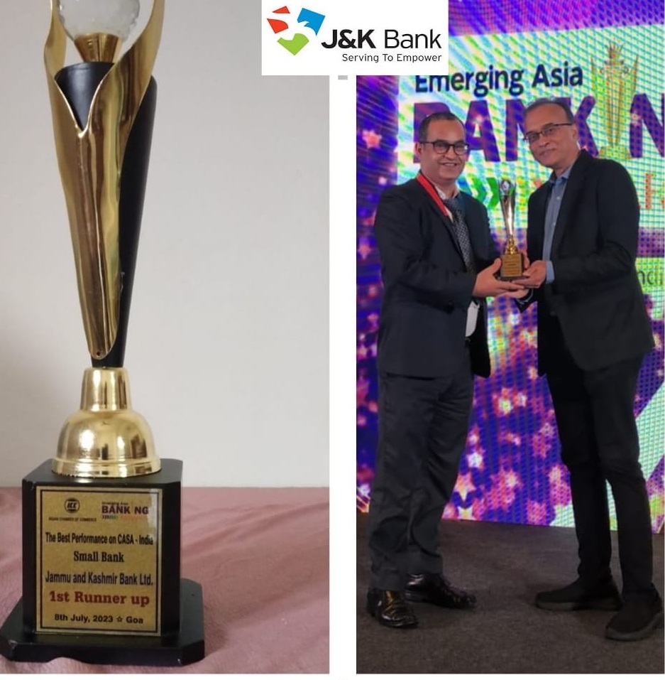 J&K Bank wins award for Best Performance in CASA