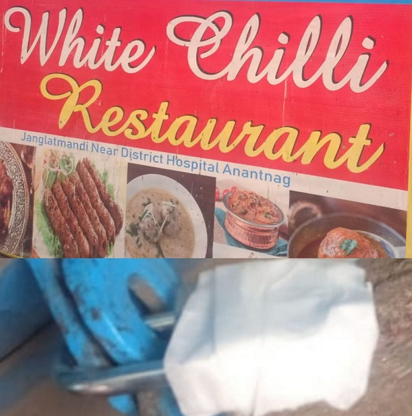 FSD Anantnag seals White Chilli Restaurant