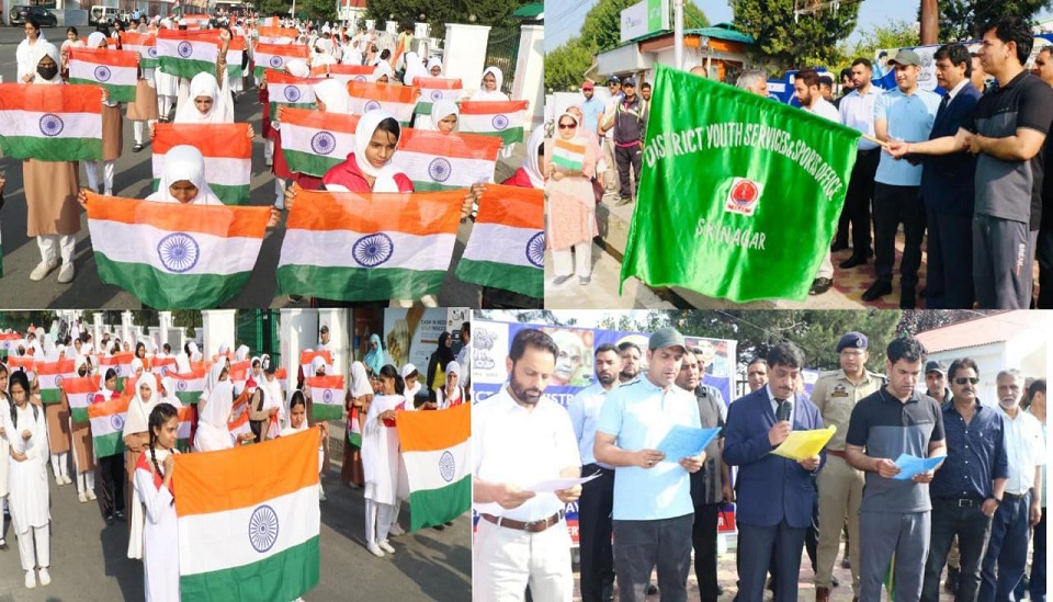 CS flags off Tiranga Rally in Srinagar; administers ‘Panch Pran’ pledge under ‘Meri Maati Mera Desh’