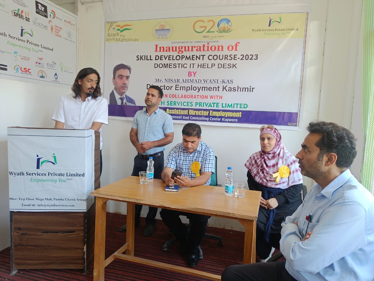 Dir Employment inaugurates skill training course at Wyath Service Pvt Ltd Kupwara