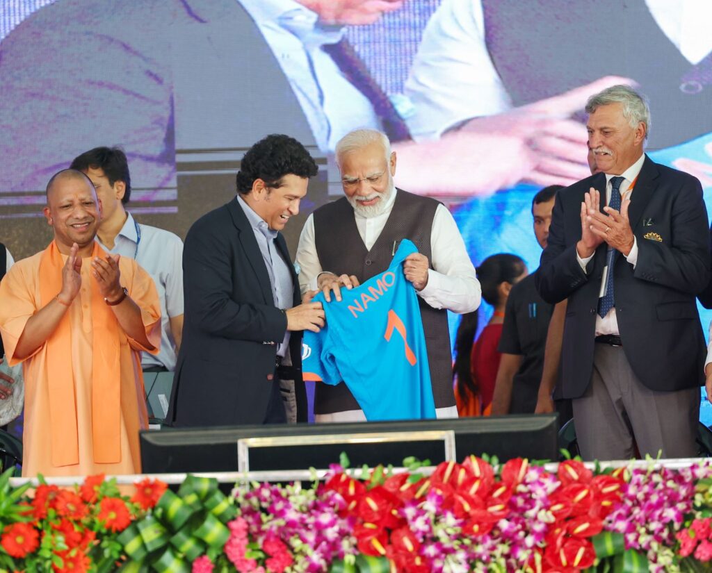 PM lays foundation stone of international cricket stadium in Varanasi, says world is getting linked with India through cricket