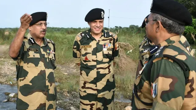 BSF SDG reviews security measures along IB in Jammu frontier, visits IB in Samba