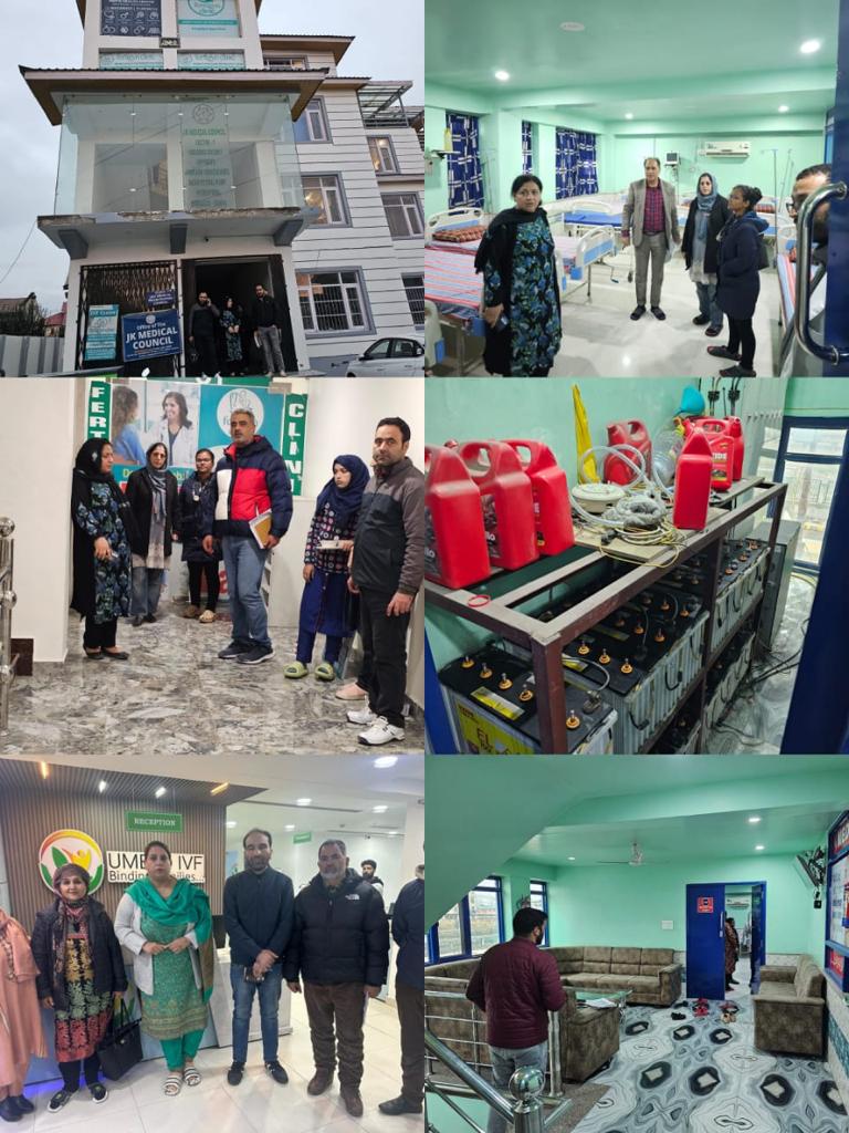 Sgr Admin conducts surprise inspection of IVF Centres, Clinical establishments 