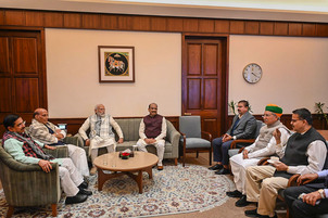 PM Modi, other leaders meet Speaker Om Birla after Lok Sabha adjourned sine die