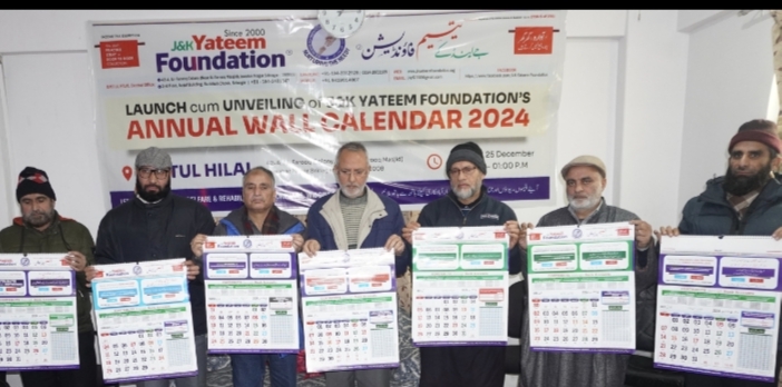 J&K Yateem Foundation unveils Bilingual Annual Wall Calendar 2024