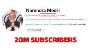 PM Modi’s YouTube channel subscribers number cross 2 crore, far ahead of other global leaders