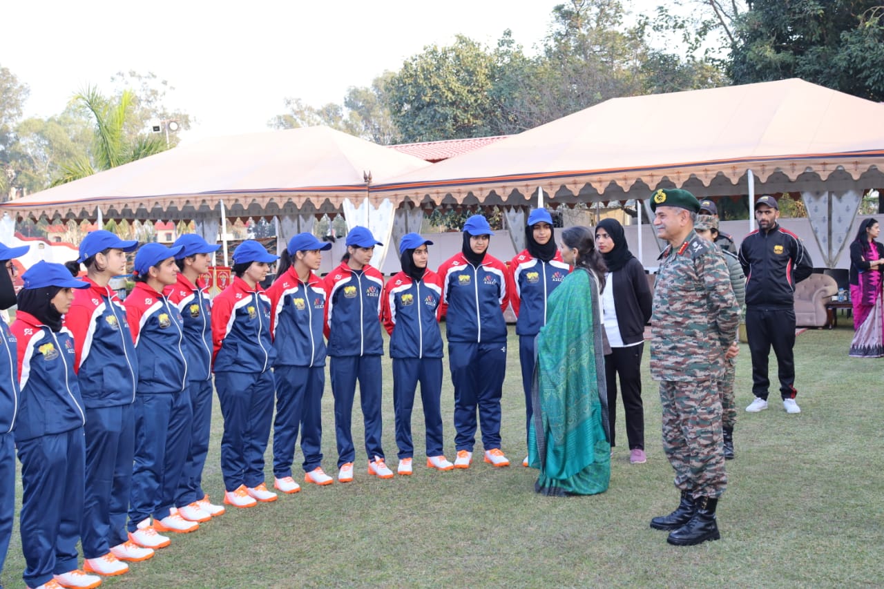 Lt Gen Upendra Dwivedi meet Kupwara women cricketers selected for tour to Pune