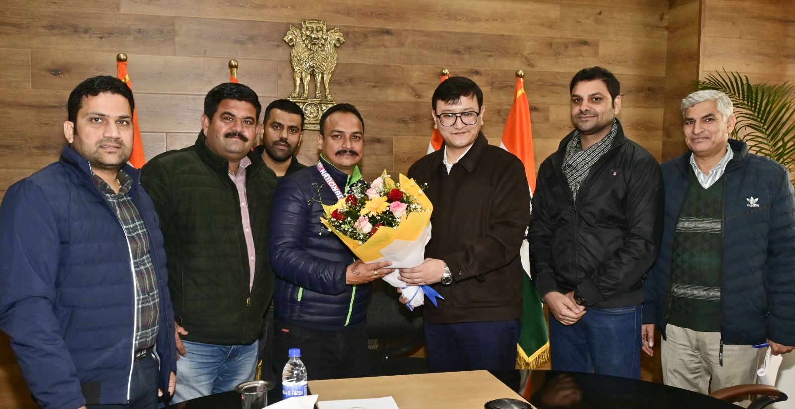 Dir Info felicitates Gagan Singh Jamwal for Gold in Roller Skating National C’ship