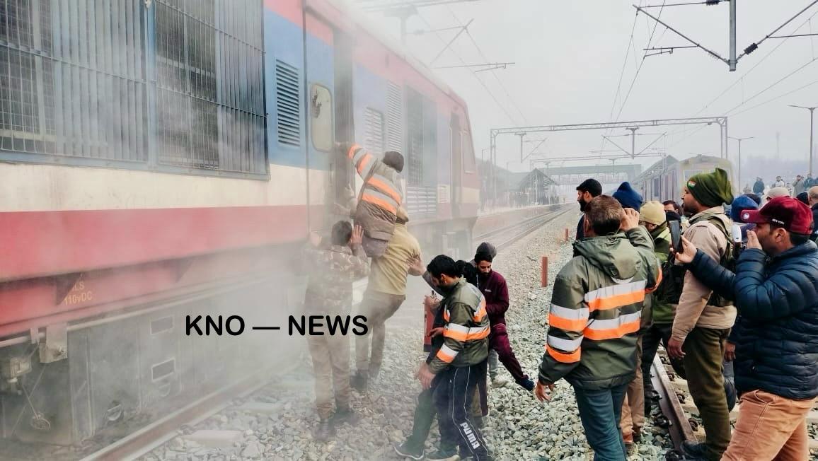 Train engine catches fire at Qazigund railway station, no casualty