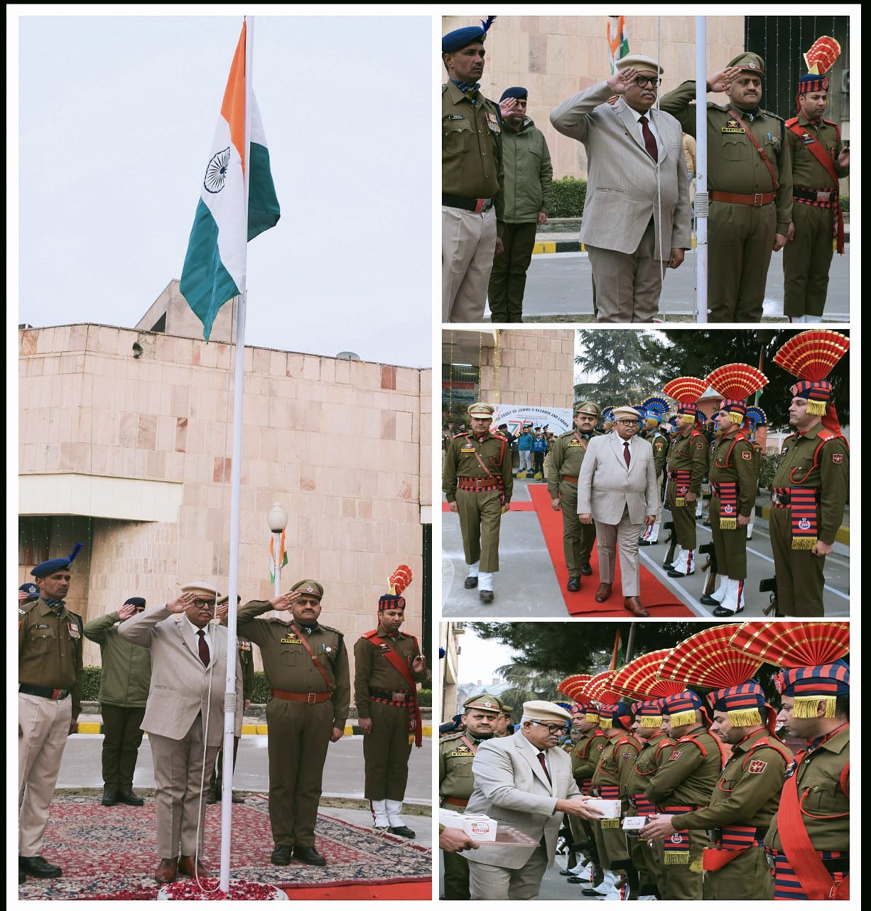 Justice Sreedharan unfurls National Flag, takes salute at HC Wing of Srinagar