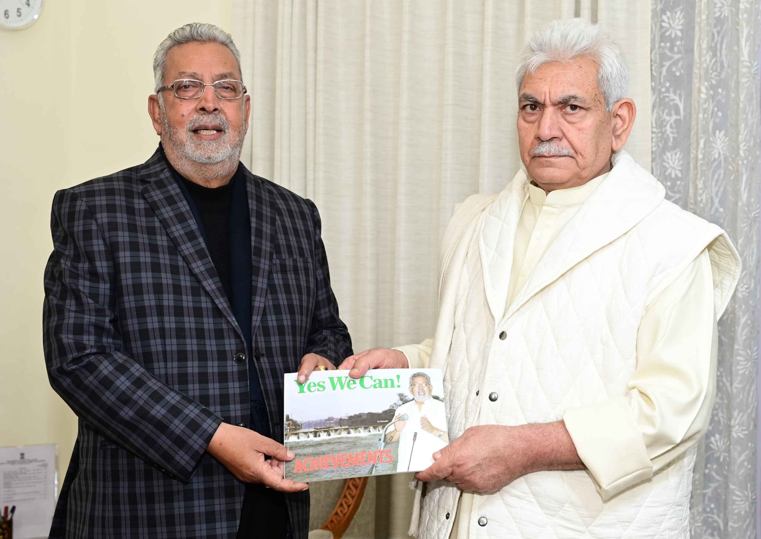 Former Minister, Members of Central Administrative Tribunal Jammu Bench call on LG