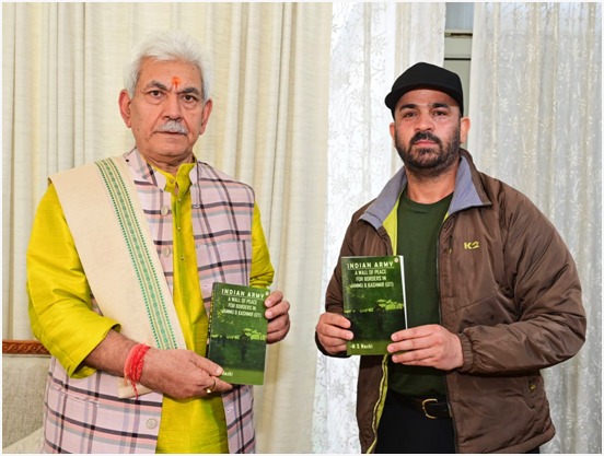 LG releases Book ‘Indian Army – A Wall of Peace for Borders in Jammu Kashmir’