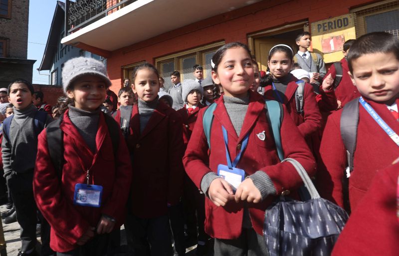 Schools reopen in Kashmir after winter break
