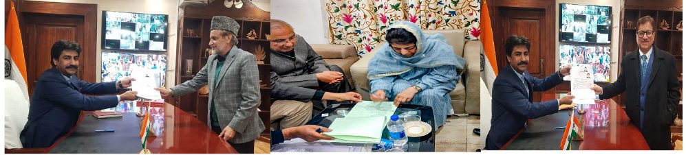 PDP’s Mehbooba Mufti, NC’s Mian Altaf & JKAP’s Zafar Manhas file nominations for Anantnag-Rajouri LS seat