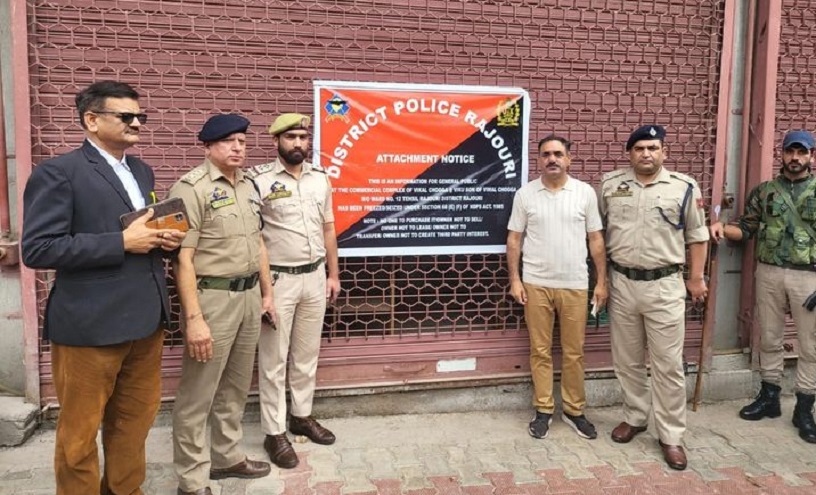 Building, car of alleged drug peddler attached in Rajouri