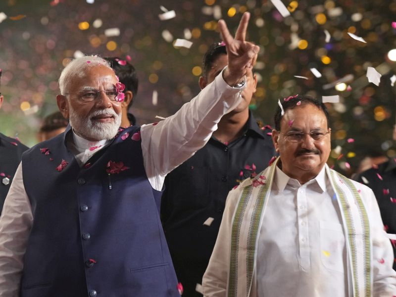 BJP-led NDA gets simple majority, crosses half-way mark; opposition INDIA bloc makes big gains