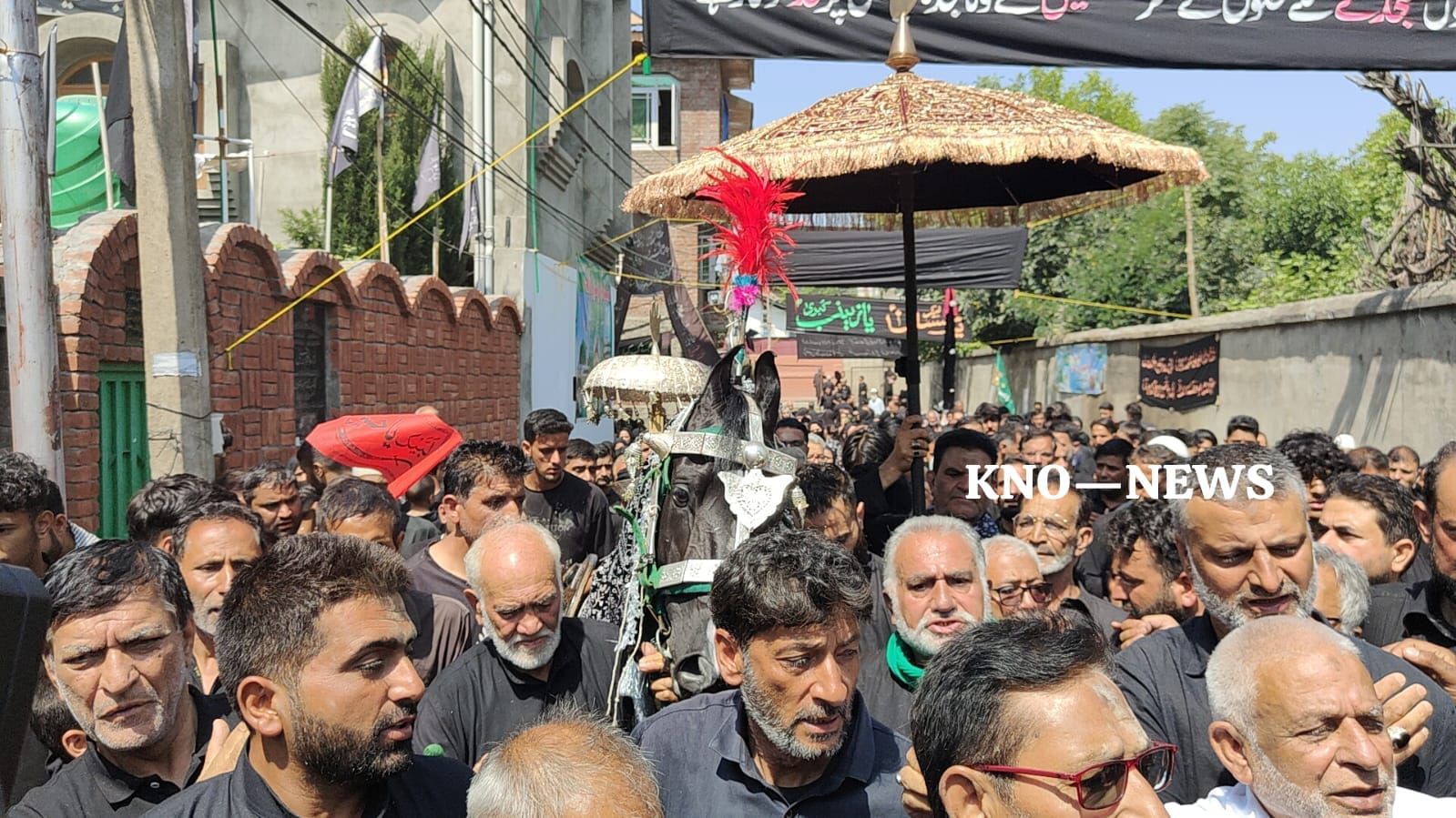 Zuljanah procession begins as Shia mourners march from Bota Kadal to Zadibal