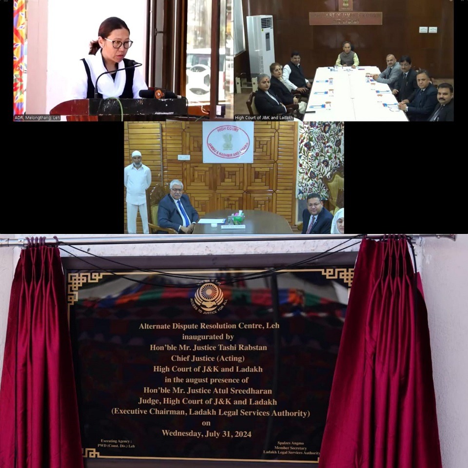 Justice Tashi inaugurates Alternate Dispute Resolution Center at Leh