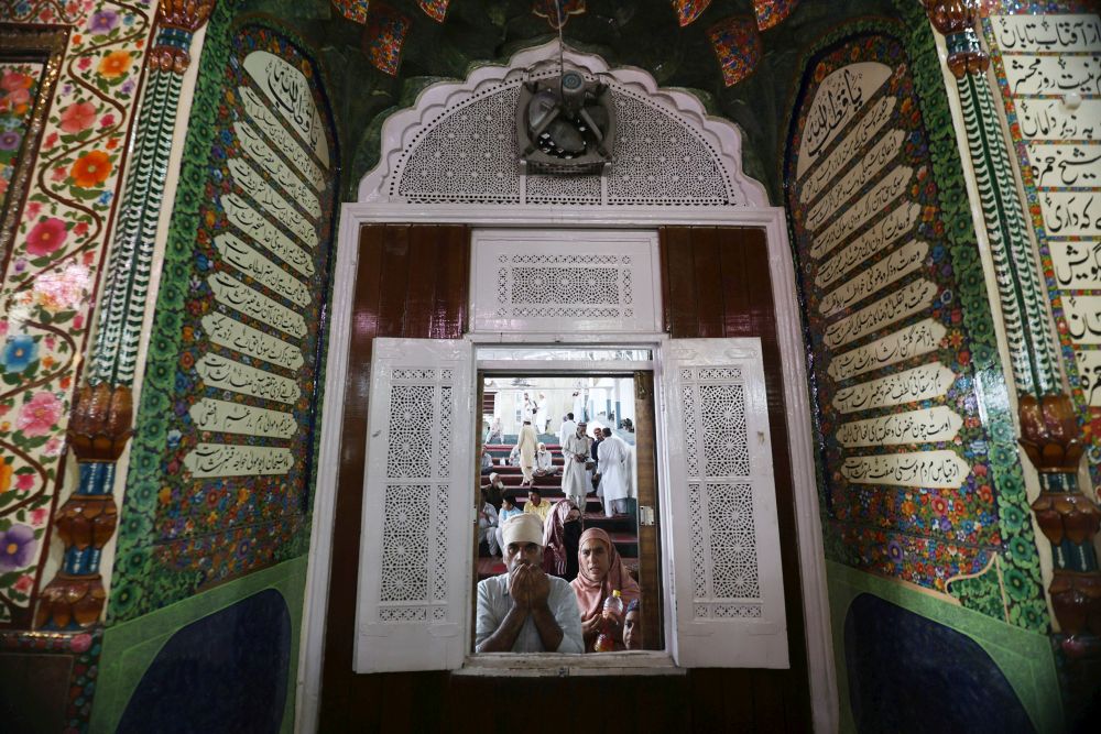 On the occasion of the yearly Urs of Baba Dawud Khaki, devotees pray at the shrine of Sheikh Hamza Maqdoom in downtown Srinagar on 09 August 2024