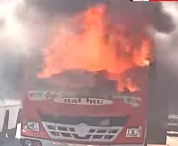 Bus carrying Vaishno Devi pilgrims catches fire in Jammu; passengers escape safely