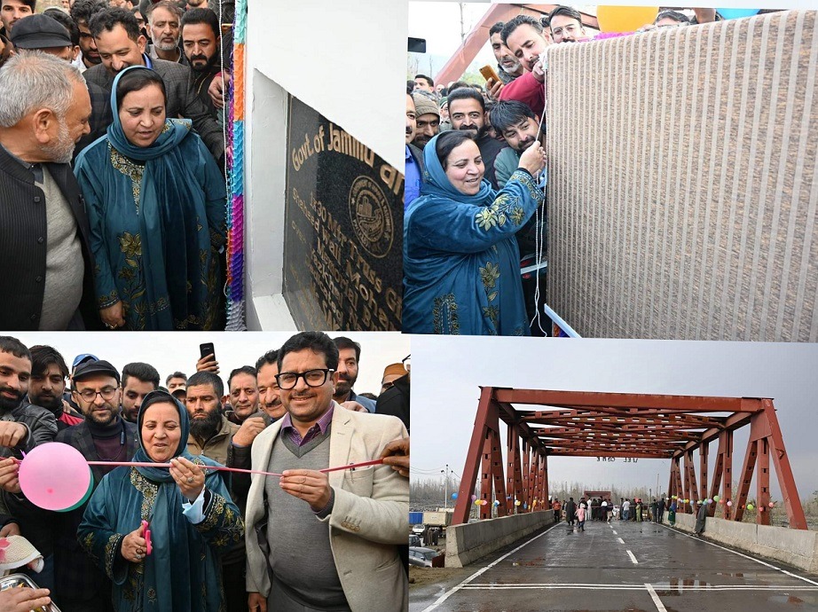 Sakeena Masood inaugurates Shaheed Wali Mohd Itoo Memorial Bridge at Aadigen Kulgam