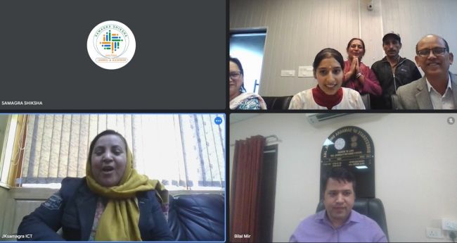 Sakeena Masood interacts with Doda student headed to Japan for Sakura Science Program