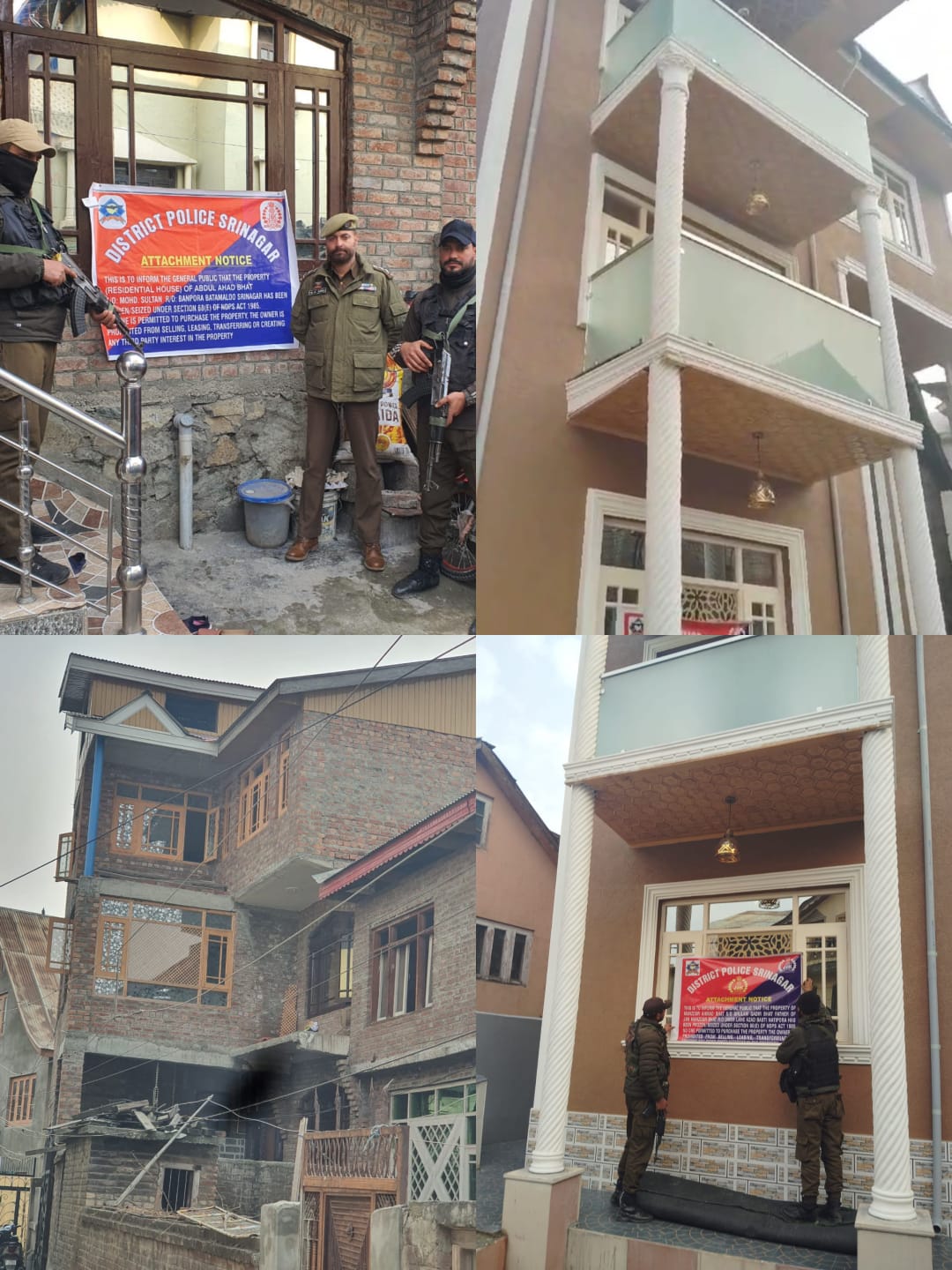 Properties of 2 drug peddlers attached in Srinagar