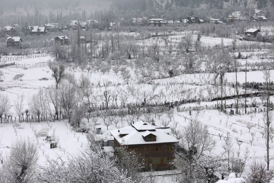 Snow turns Tangmarg vicinities into white…